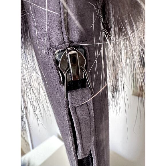 $1995 Manolo Blahnik Likanskim Boots Fur Suede Tall Womens Shoes Size 37.5 New - Picture 5 of 11